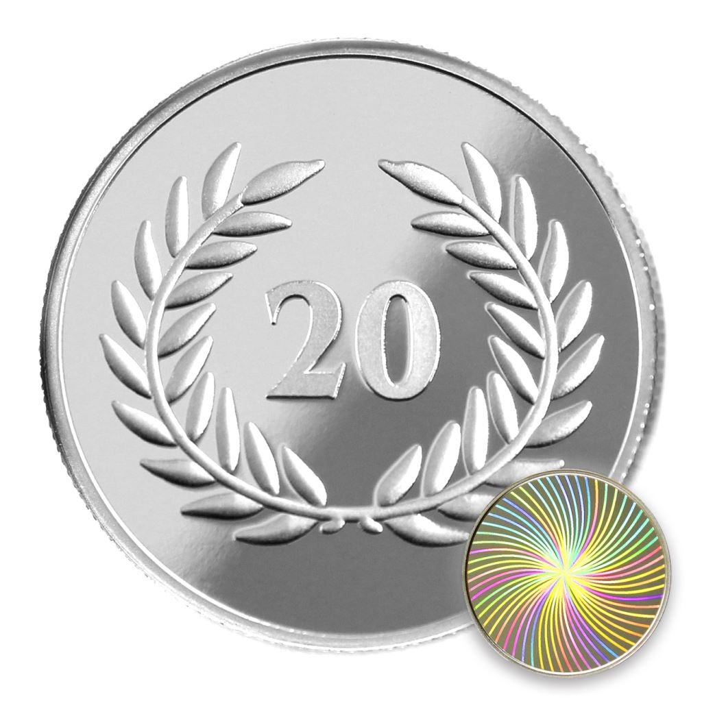 【銀幣】年資20月桂-幻彩雕刻32