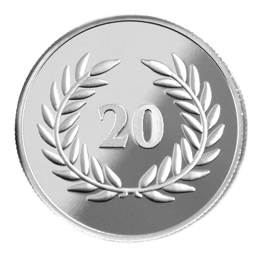 【銀幣】年資20月桂-幻彩雕刻32