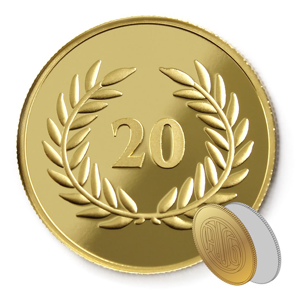 【金銀幣2】年資20月桂-鏡面雕刻32