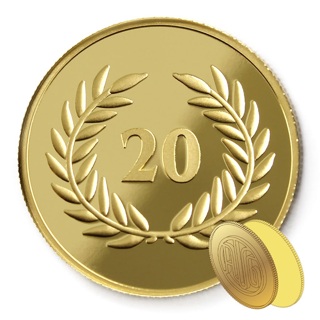 【金銅幣2】年資20月桂-鏡面雕刻32