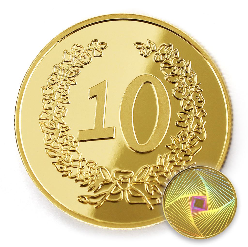 【金幣】年資10花邊-幻彩雕刻32