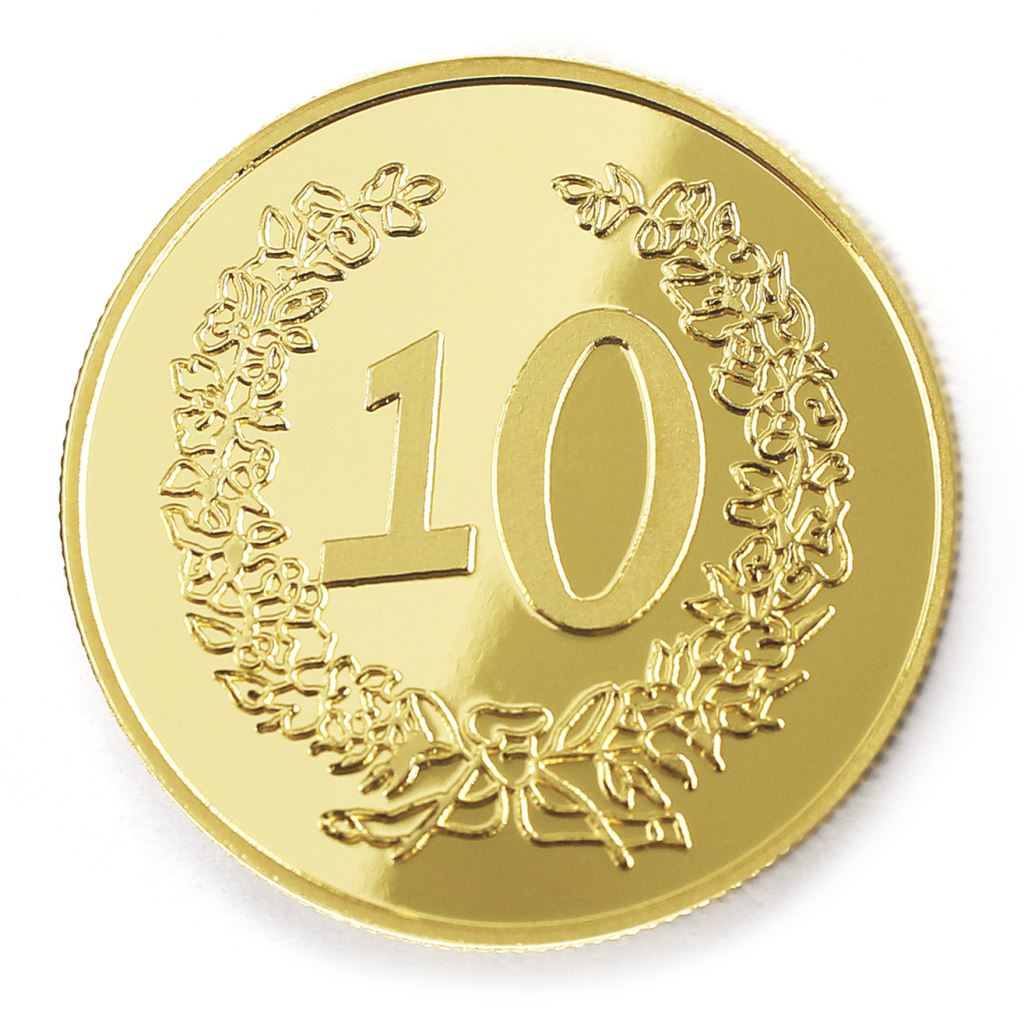 【銅幣】年資10花邊-鏡面雕刻32