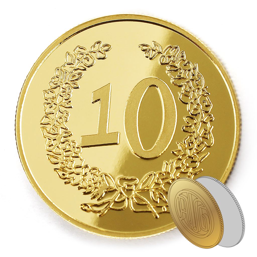 【金銀幣2】年資10花邊-鏡面雕刻32