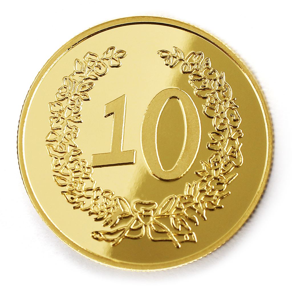 【金銅幣2】年資10花邊-鏡面雕刻32