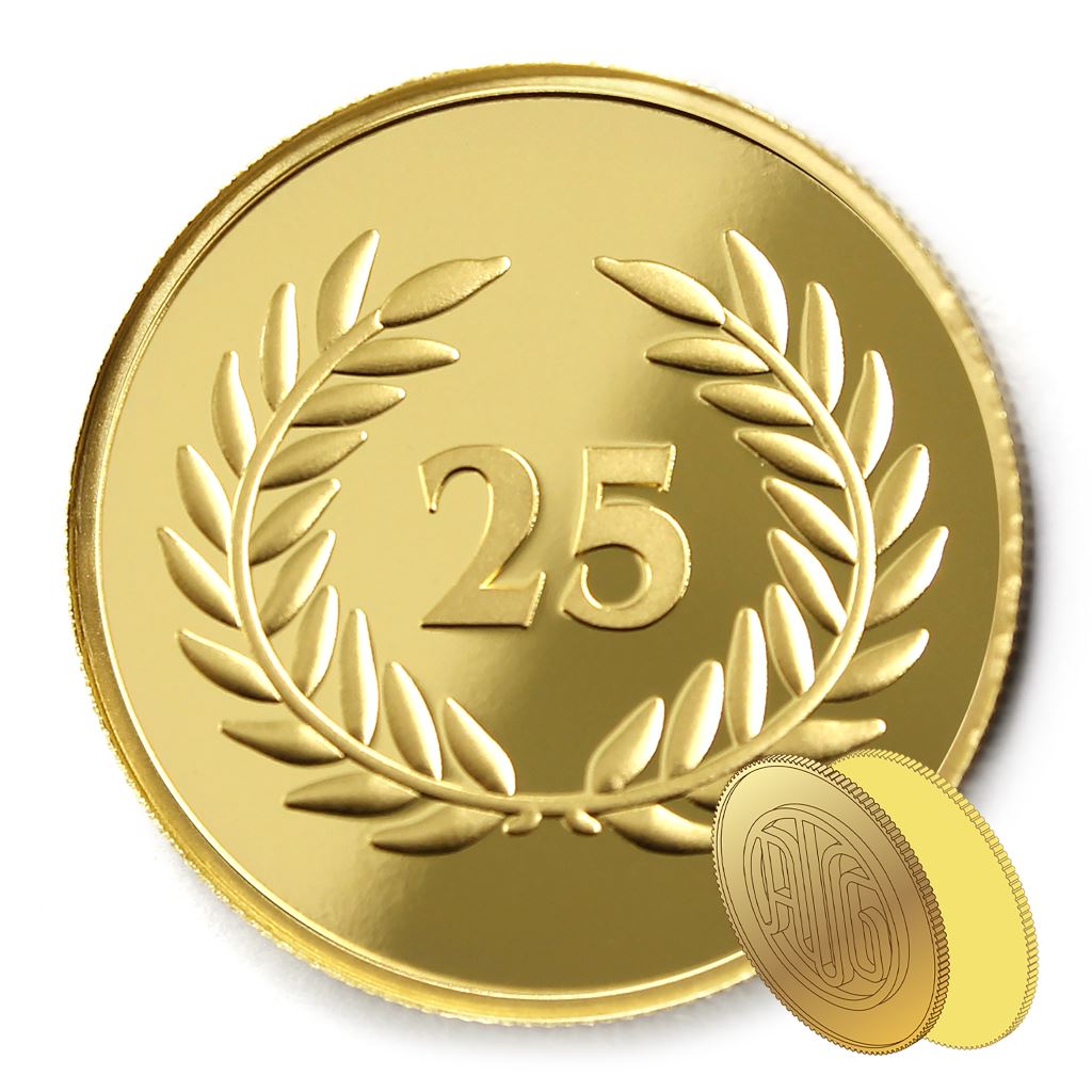 【金銅幣2】年資25月桂-鏡面雕刻32