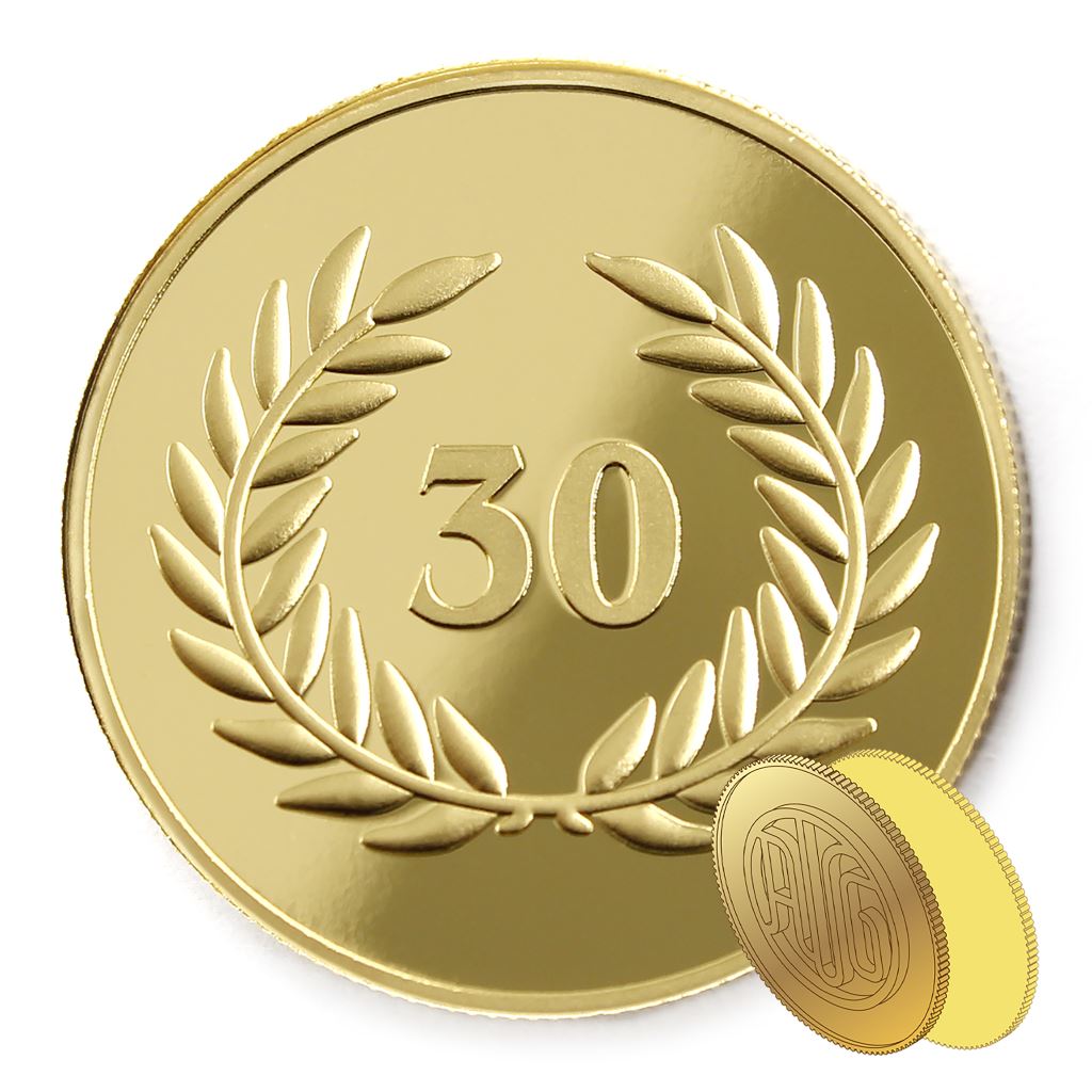 【金銅幣2】年資30月桂-鏡面雕刻32