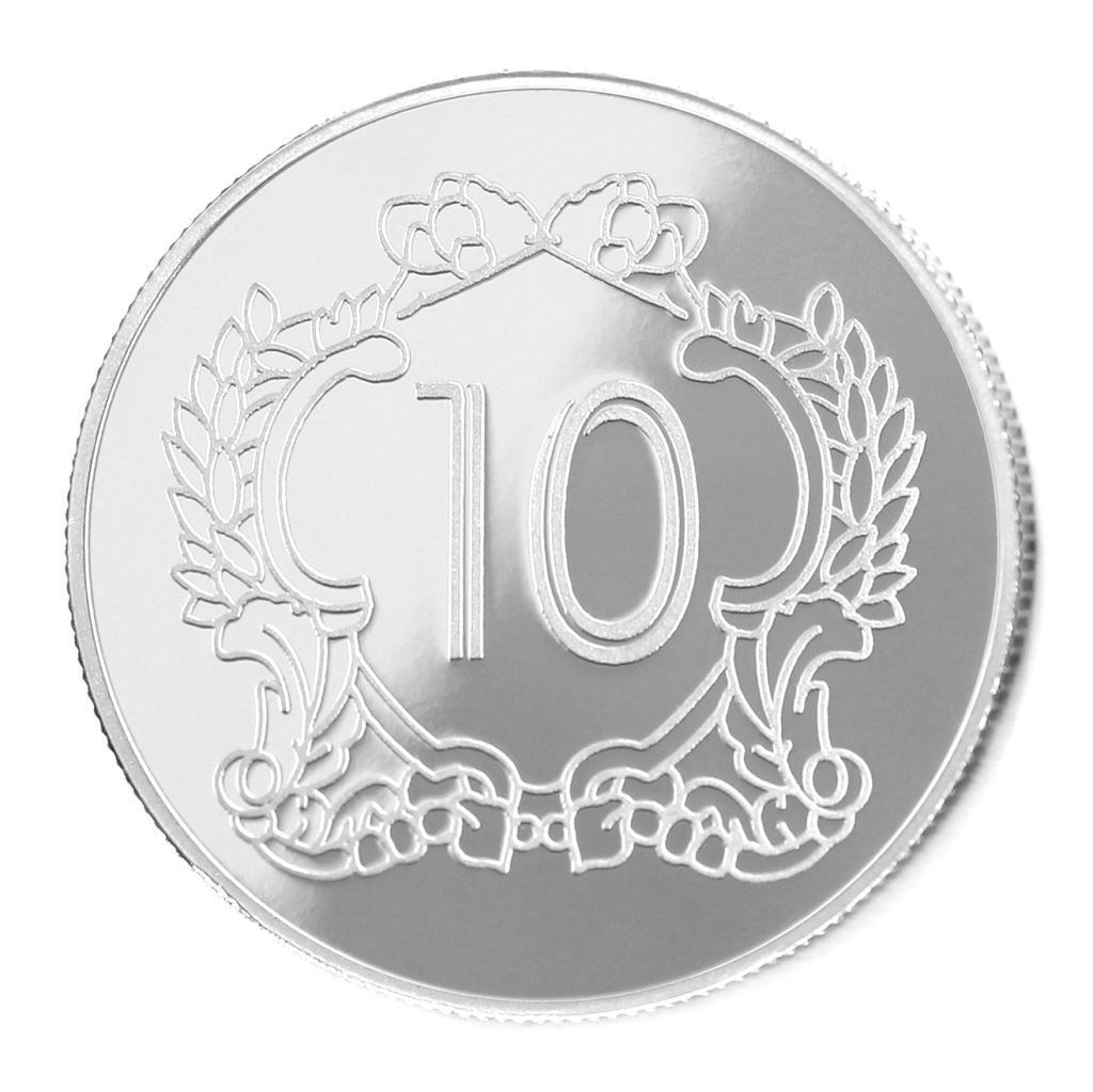 【銀幣】年資10榮耀-鏡面雕刻38