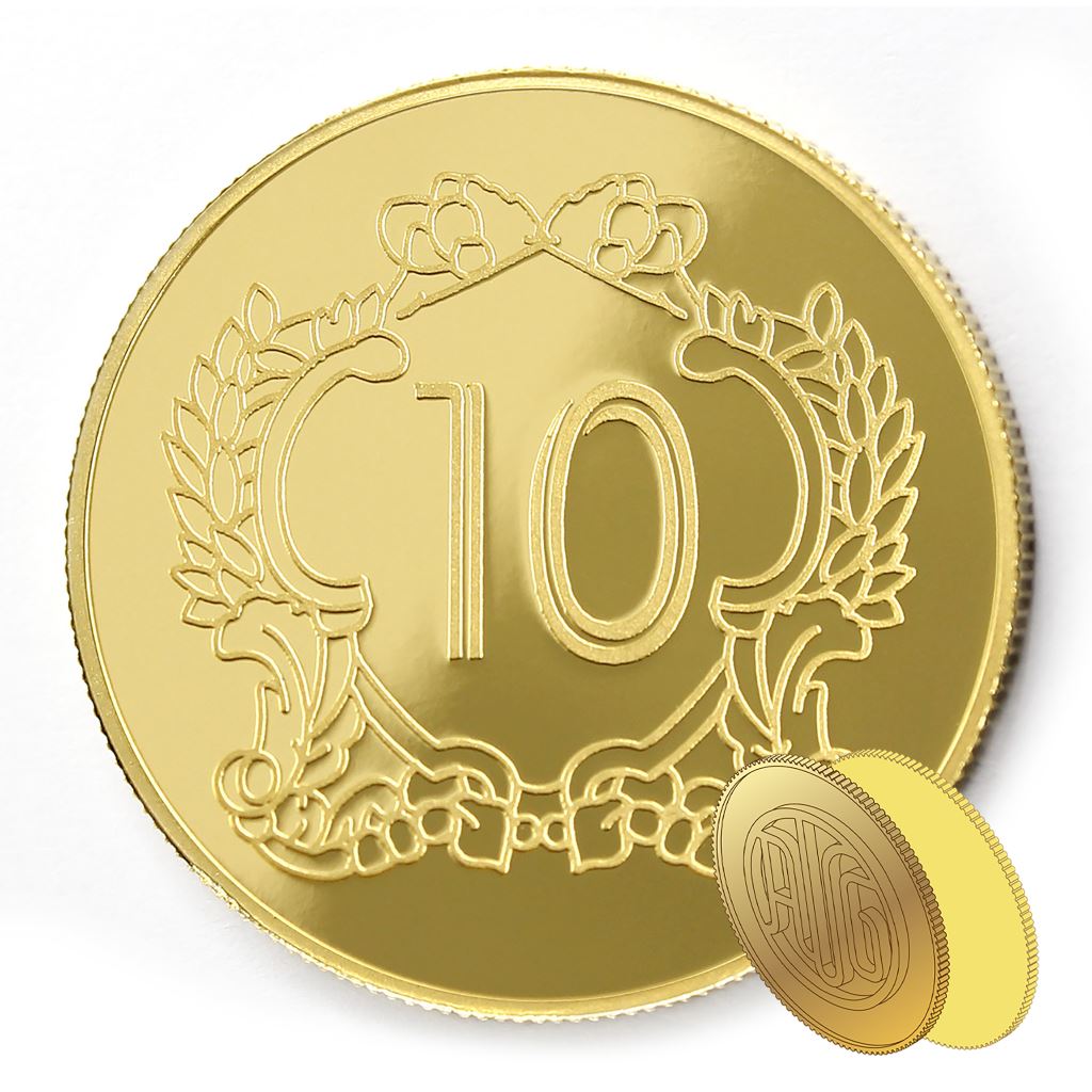 【金銅幣2】年資10榮耀-鏡面雕刻38