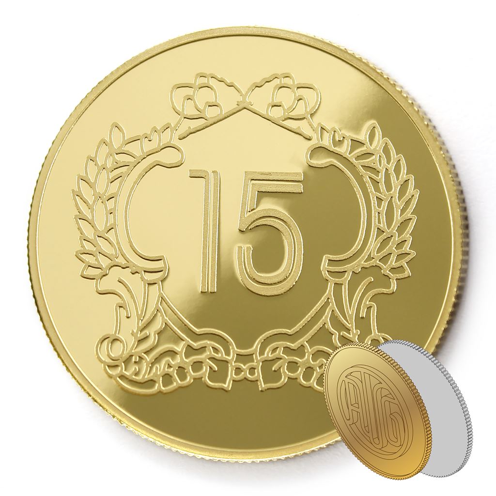 【金銀幣2】年資15榮耀-鏡面雕刻38