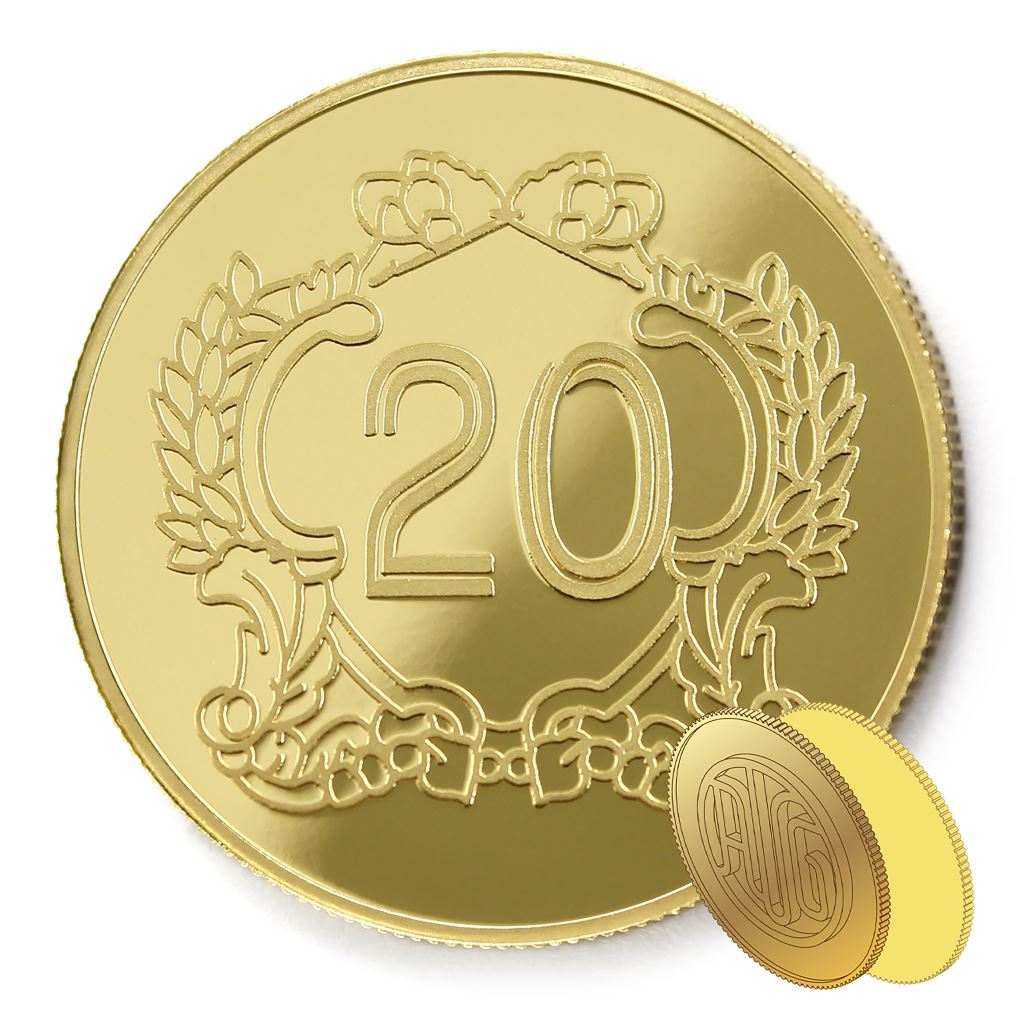 【金銅幣2】年資20榮耀-鏡面雕刻38