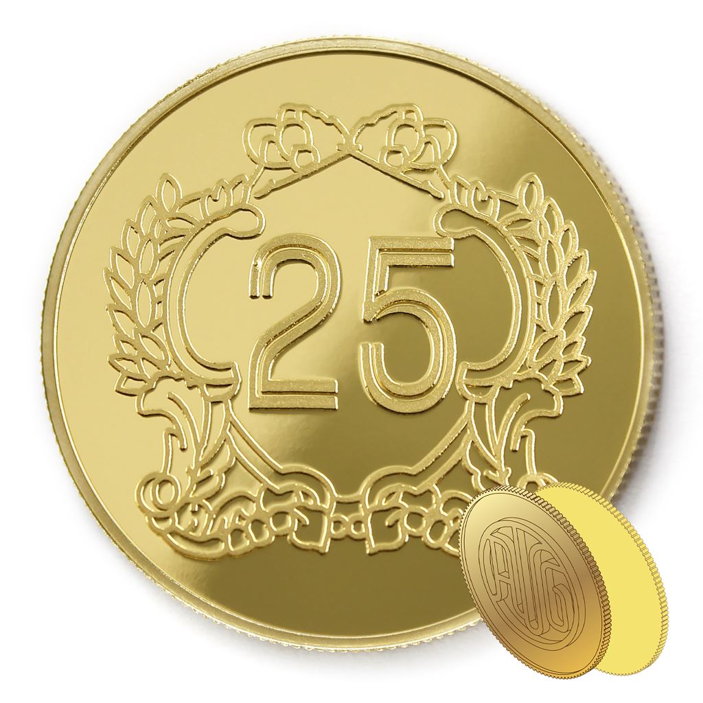 【金銅幣2】年資25榮耀-鏡面雕刻38