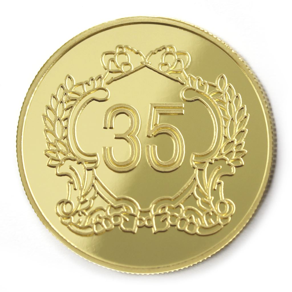【銅幣】年資35榮耀-鏡面雕刻38