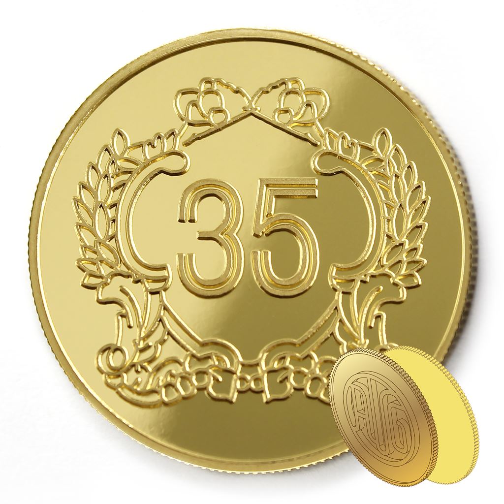 【金銅幣2】年資35榮耀-鏡面雕刻38