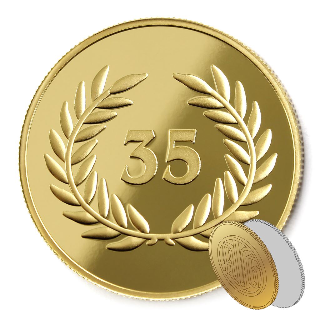 【金銀幣2】年資35月桂-鏡面雕刻38