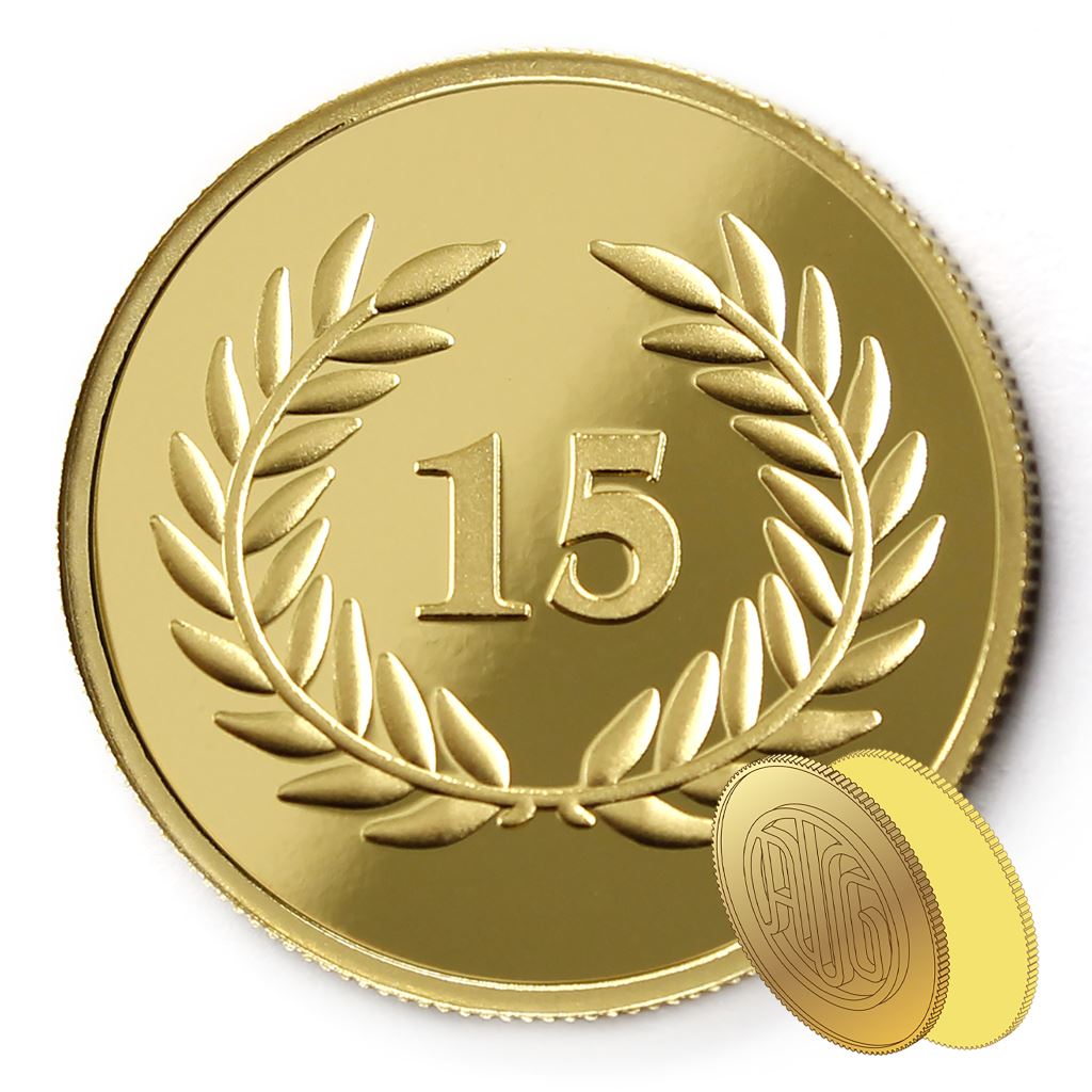 【金銅幣2】年資15月桂-鏡面雕刻27