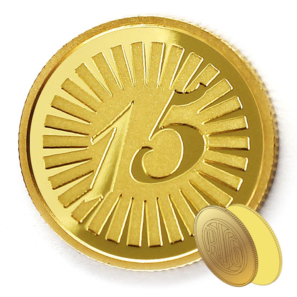 【金銅幣2】年資15光芒-鏡面雕刻18