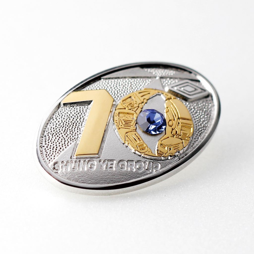 【胸章/徽章類】鑲石金屬胸徽章-5