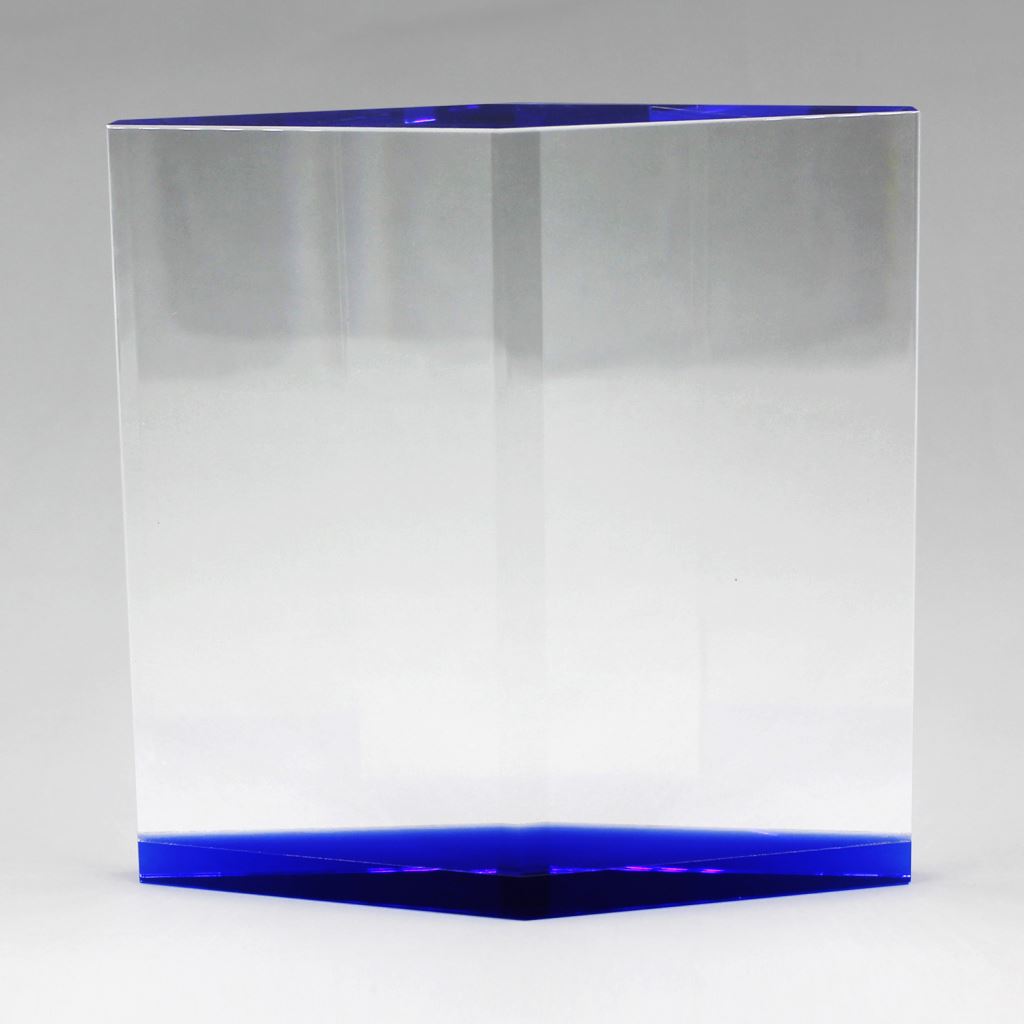 【水晶獎座】藍底菱形水晶獎座